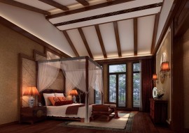 中式风格超大卧室装修效果图