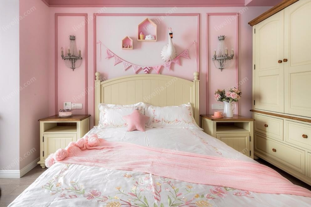 粉色少女心儿童房卧室装修效果图