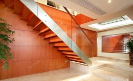 橘色板式楼梯装修效果图