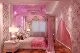 粉红系卧室装修效果图