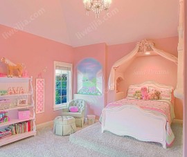 粉色系女孩卧室装修效果图
