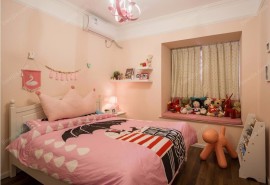 粉色浪漫女孩房卧室装修效果图