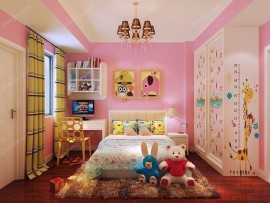 粉色儿童房装修效果图