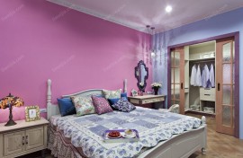 粉色与紫色的卧室装修效果图