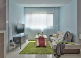 公寓客厅淡蓝色背景墙装修效果图