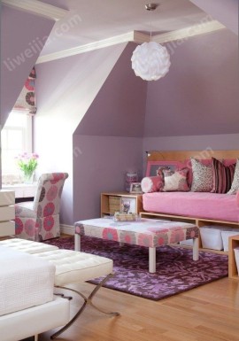 少女紫色卧室装修效果图