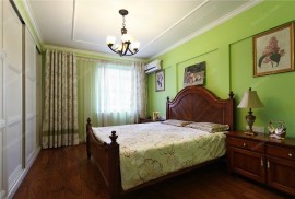美式绿色卧室装修效果图