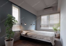  简约卧室搭配绿植装修效果图