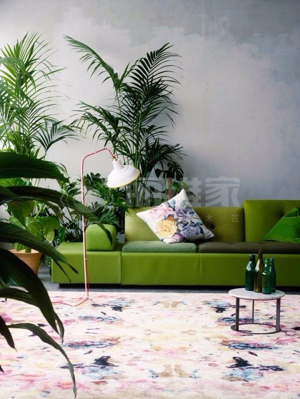 抽象花海地毯客厅装修效果图片