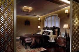 中式复古卧室装修效果图片