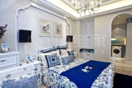 地中海风格卧室床效果图片