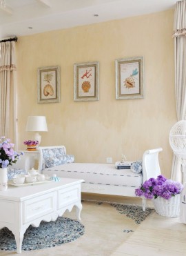 地中海风格客厅装饰画装修效果图